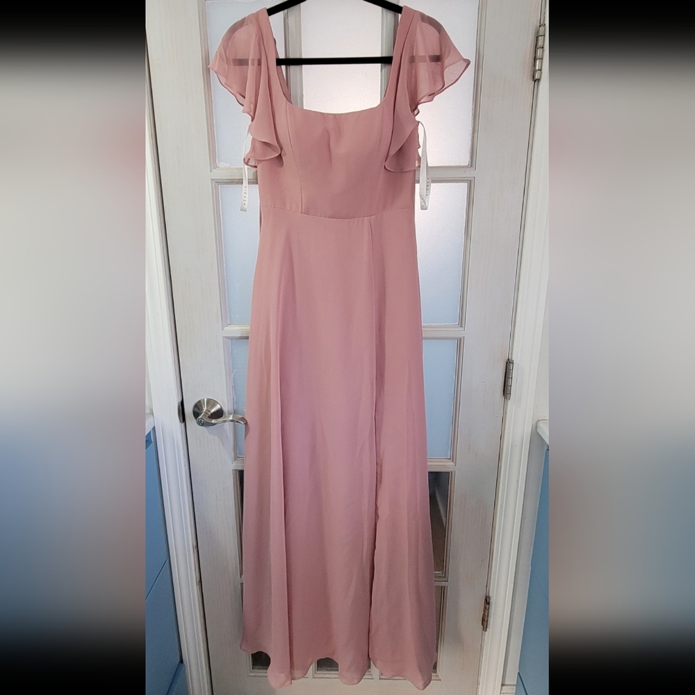 | Azazie square neck bridesmaid dress | size A2 | color Dusty Rose |